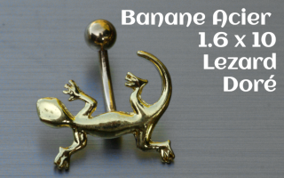 banane acier Doré 1.6 x 10 - lezard