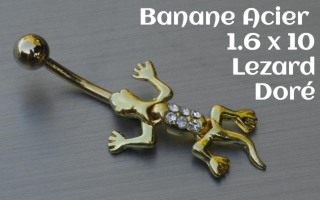 banane acier Doré 1.6 x 10 - lezard articulé