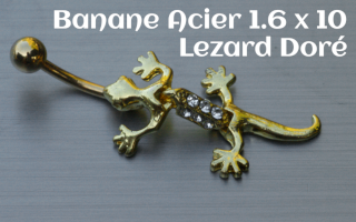 banane acier Doré 1.6 x 10 - lezard articulé