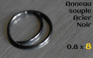 Anneau Souple acier Noir 0.8 x 8