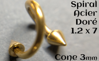 Spiral acier Doré 1.2 x7 cone 3 mm