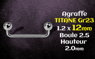 Agraffe surface 1.2 x 12 - boule 2.5 mm hauteur 2.0 mm