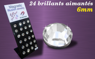 Presentoir de 24 brillants aimantes diametre 6 mm