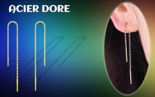chaine Lobe acier Dore