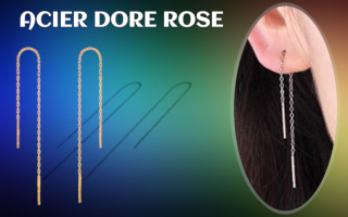 chaine Lobe acier Dore Rose