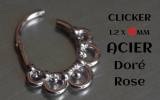 clicker acier 1.2 x 6 Acier dore rose
