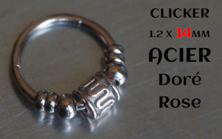 clicker acier 1.2 x 14 Acier dore rose