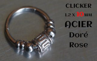 clicker acier 1.2 x 10 Acier dore rose