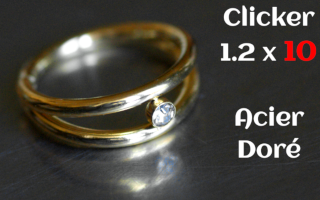 clicker acier 1.2 x 10 Acier dore -zircon cristal