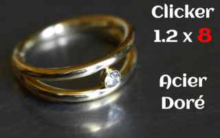 clicker acier 1.2 x 8 Acier dore -zircon cristal