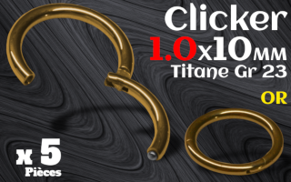clicker titane 1.0 x 10mm - Grade 23 - GOLD -