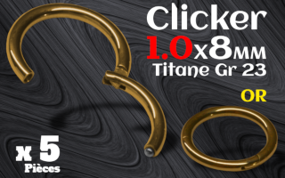 clicker titane 1.0 x 8mm - Grade 23 - GOLD -