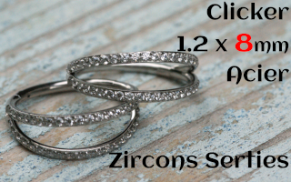 Clicker acier 1.2 x 8 - zircons sertis