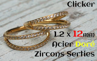 Clicker acier Dore 1.2 x 12 - zircons sertis