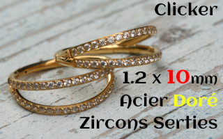 Clicker acier Dore 1.2 x 10 - zircons sertis