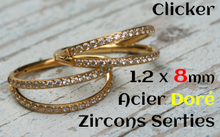 Clicker acier Dore 1.2 x 8 - zircons sertis