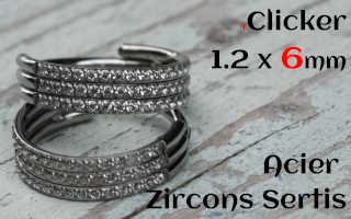 Clicker 1.2 x 6 - zircons sertis - Acier