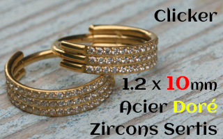 Clicker 1.2 x 10 - zircons sertis - Acier Doré