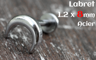 labret 1.2 x 8 - Acier - lune