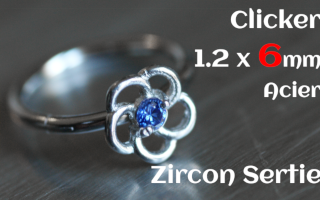 Clicker acier 1.2 x 6 - zircon serti - fleur