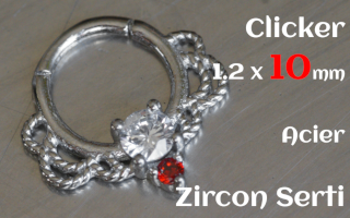 Clicker 1.2 x 10 Acier - zircon serti