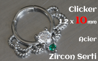 Clicker 1.2 x 10 Acier - zircon serti