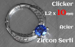 Clicker 1.2 x 10 Acier - zircon serti