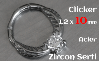 Clicker 1.2 x 10 Acier - zircon serti