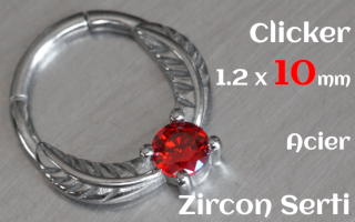 Clicker 1.2 x 10 Acier - zircon serti