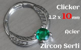Clicker 1.2 x 10 Acier - zircon serti
