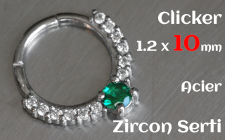 Clicker 1.2 x 10 Acier- zircon serti