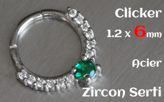 Clicker 1.2 x 6 Acier- zircon serti
