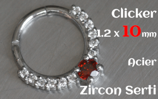 Clicker 1.2 x 10 Acier- zircon serti