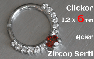 Clicker 1.2 x 6 Acier- zircon serti