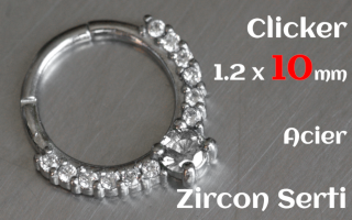 Clicker 1.2 x 10 Acier- zircon serti