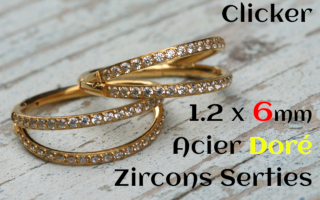 Clicker acier Dore 1.2 x 6 - zircons sertis