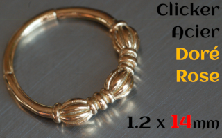 Clicker acier 1.2 x 14 mm Dore Rose