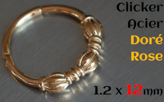 Clicker acier 1.2 x 12 mm Dore Rose