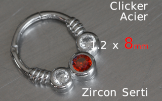 Clicker 1.2 x 8 - acier -zircons sertis