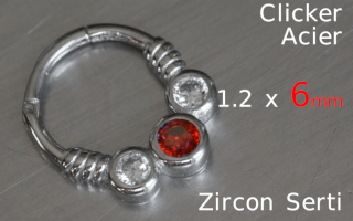 Clicker 1.2 x 6 - acier -zircons sertis