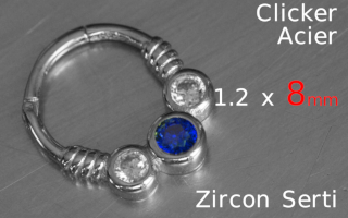 Clicker 1.2 x 8 - acier -zircons sertis