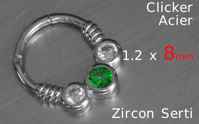 Clicker 1.2 x 8 - acier -zircons sertis