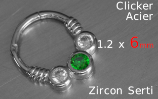 Clicker 1.2 x 6 - acier -zircons sertis