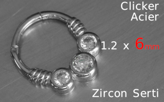 Clicker 1.2 x 6 - acier -zircons sertis
