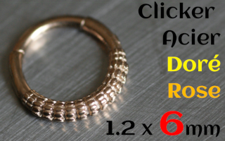 clicker 1.2 x 6 Acier Dore Rose