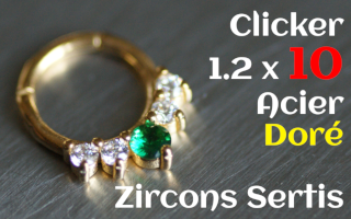 clicker 1.2 x 10 acier dore - zircons sertis