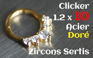 clicker 1.2 x 10 acier dore - zircons sertis