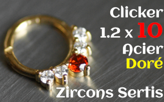 clicker 1.2 x 10 acier dore - zircons sertis