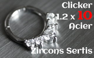 clicker 1.2 x 10 acier - zircons sertis