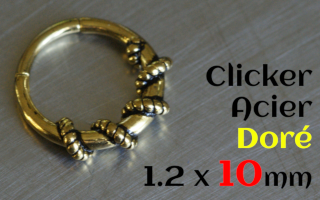 Clicker acier 1.2 x 10 - acier dore